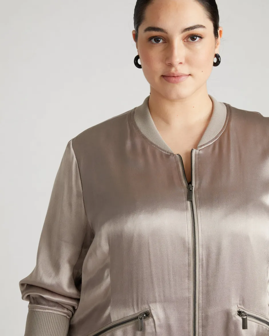 Universal Standard Satin Bomber Jacket