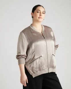 Universal Standard Satin Bomber Jacket