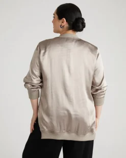 Universal Standard Satin Bomber Jacket