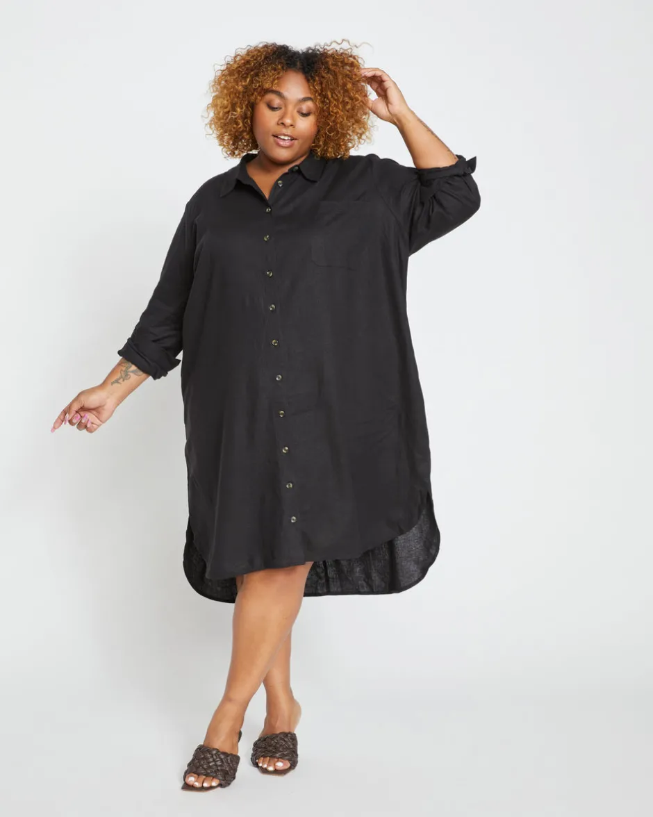 Universal Standard Seaside Linen Shirtdress