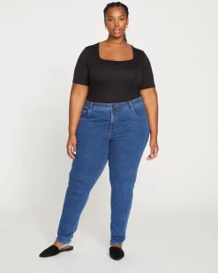 Universal Standard Seine Mid Rise Skinny Jeans 32 Inch