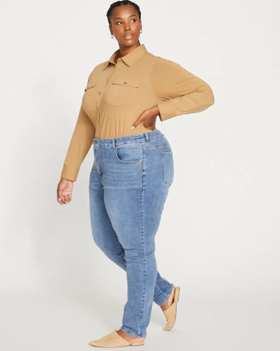 Universal Standard Seine Mid Rise Skinny Jeans 32 Inch