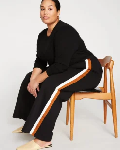 Universal Standard Stephanie Wide Leg Stripe Ponte Pants 30 Inch