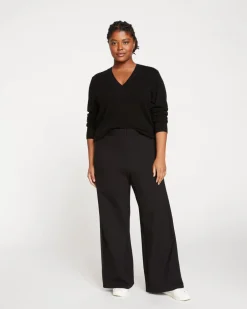 Universal Standard Stephanie Wide Leg Stripe Ponte Pants 30 Inch