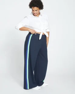 Universal Standard Stephanie Wide Leg Stripe Ponte Pants 30 Inch