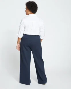 Universal Standard Stephanie Wide Leg Stripe Ponte Pants 30 Inch