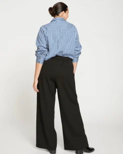 Universal Standard Stephanie Wide Leg Stripe Ponte Pants 33 Inch
