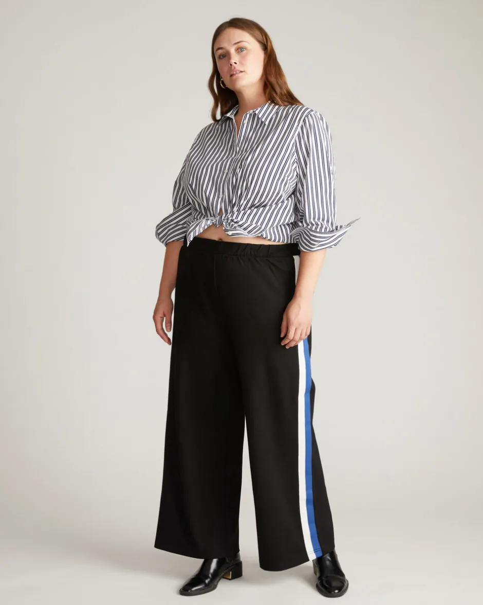 Universal Standard Stephanie Wide Leg Stripe Ponte Pants 30 Inch