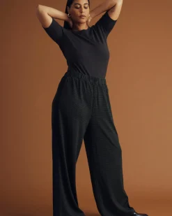 Universal Standard Stephanie Wide Leg Stripe Ponte Pants 30 Inch