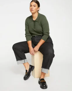 Universal Standard Stevie High Rise Cuffed Straight Leg Jeans