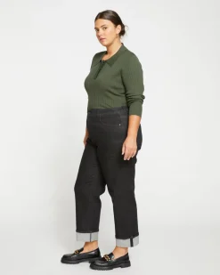 Universal Standard Stevie High Rise Cuffed Straight Leg Jeans