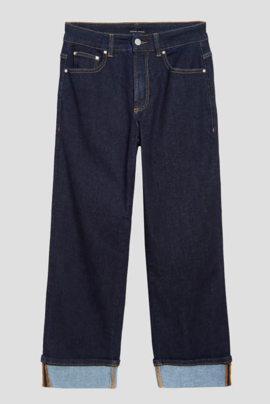 Universal Standard Stevie High Rise Cuffed Straight Leg Jeans