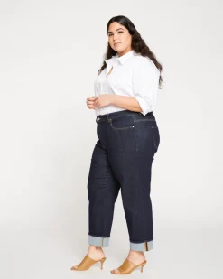 Universal Standard Stevie High Rise Cuffed Straight Leg Jeans