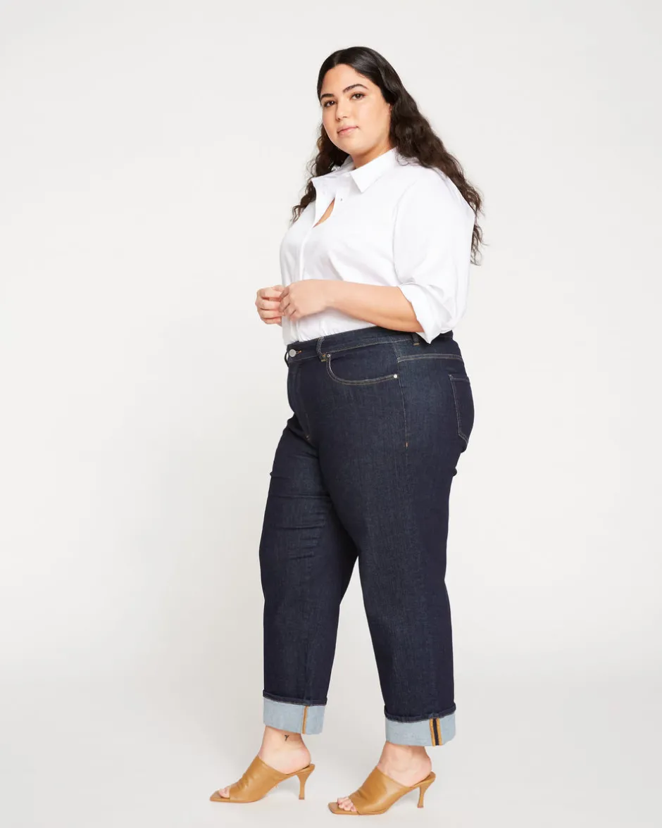 Universal Standard Stevie High Rise Cuffed Straight Leg Jeans