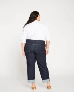 Universal Standard Stevie High Rise Cuffed Straight Leg Jeans