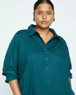 Universal Standard Stretch Poplin Rubicon Shirtdress
