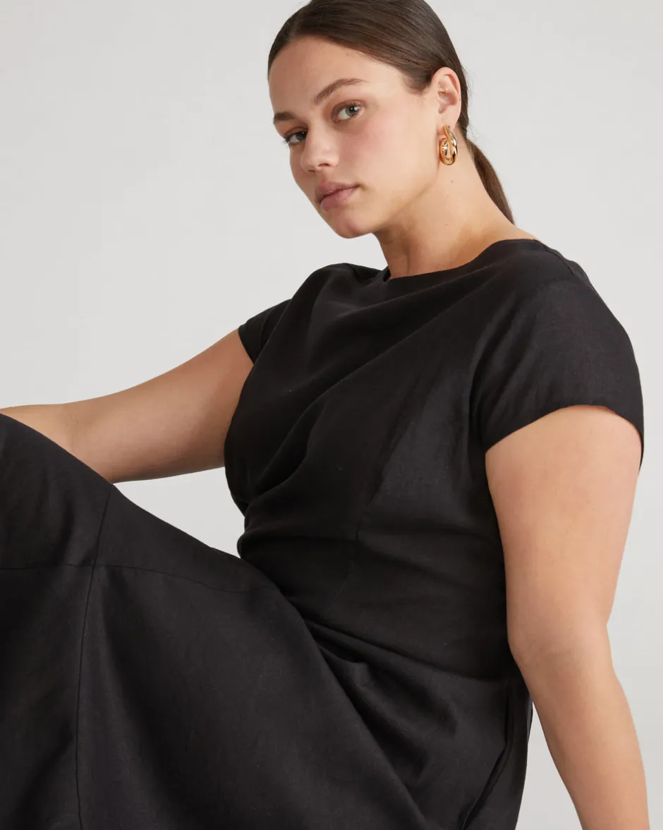 Universal Standard Sunset Linen Flounce Dress