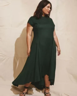 Universal Standard Sunset Linen Flounce Dress