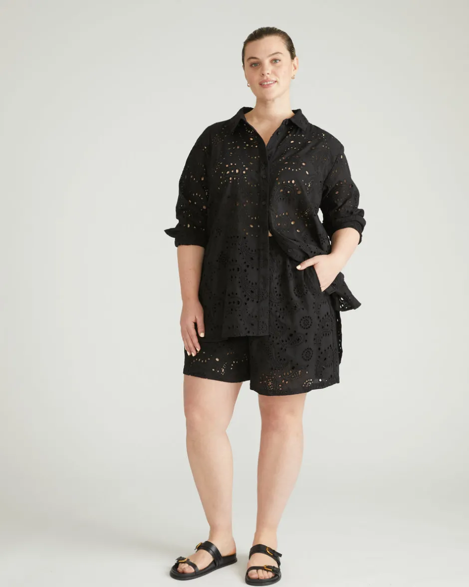 Universal Standard The Artist Cotton Eyelet Shirt
