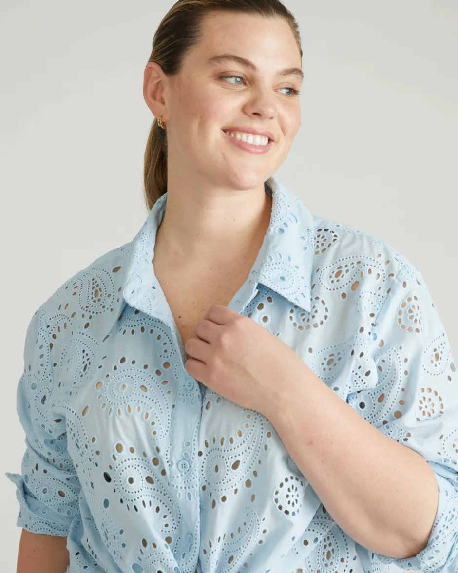 Universal Standard The Artist Cotton Eyelet Shirt