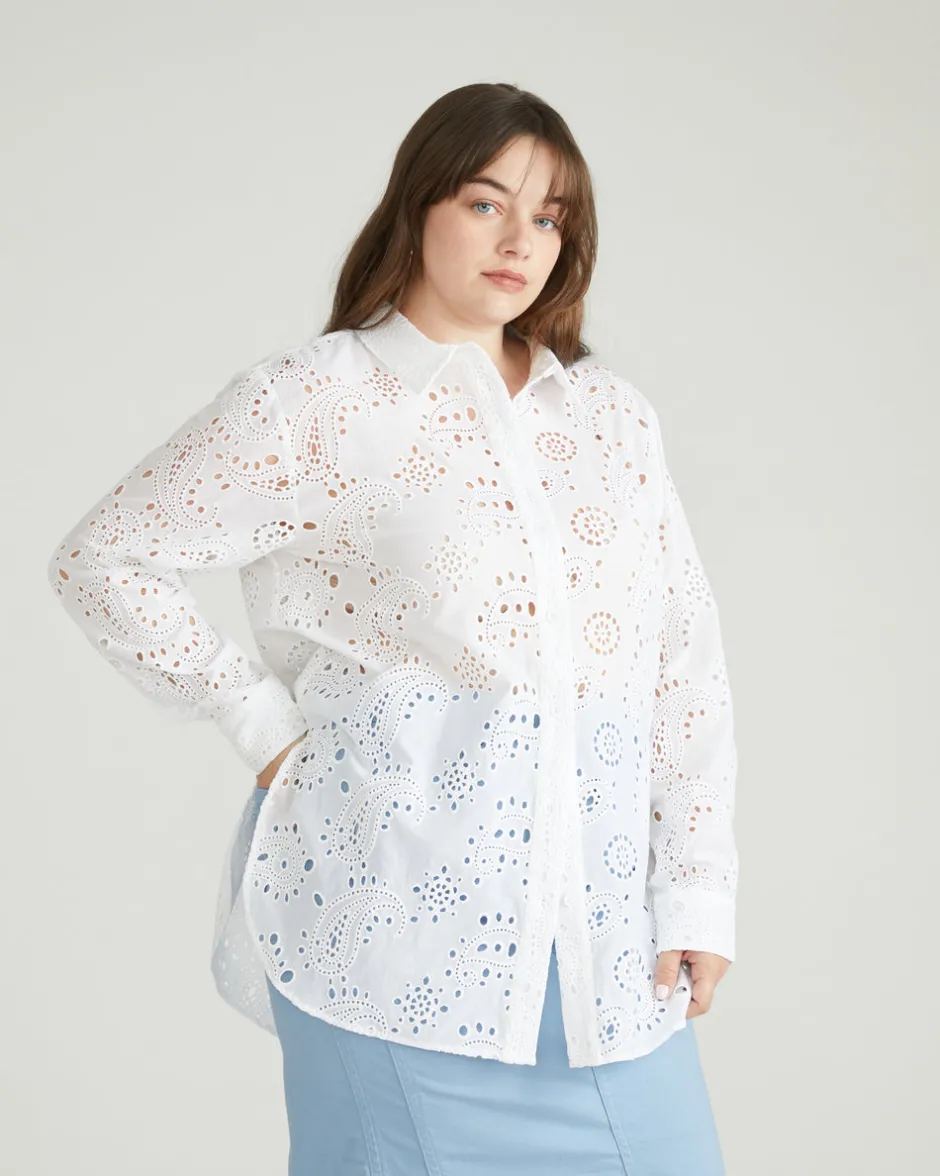 Universal Standard The Artist Cotton Eyelet Shirt