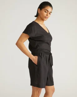 Universal Standard Tropez Tied Linen Crop Top