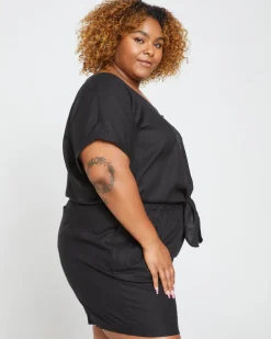Universal Standard Tropez Tied Linen Crop Top