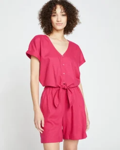 Universal Standard Tropez Tied Linen Crop Top