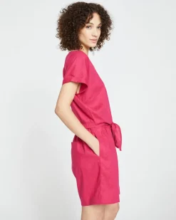 Universal Standard Tropez Tied Linen Crop Top